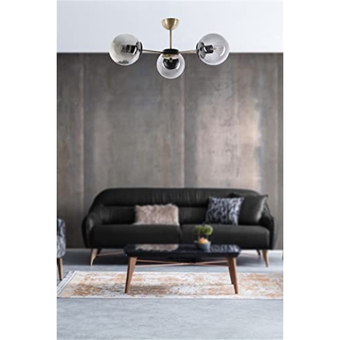 Opviq Scandinavian Chandelier, 55 cm Diameter, 25 cm Height | 100% Metal, Copper & Fume Colors | E27 Socket, Max 40W | Elegant Design for Modern Spaces