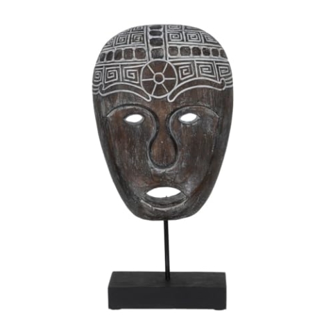 BigBuy Home Dekofigur Braun Maske 24 x 12 x 46 cm