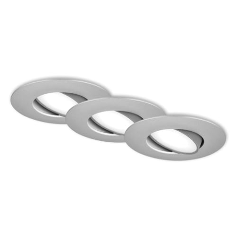 BRILONER - 3er Set LED Einbaustrahler 230V, LED Strahler Badezimmer IP65, Deckenstrahler stufenlos dimmbar, Spots, Deckenspots, Badezimmerlampe, Chrom-Matt, 90x45 mm (DxH)