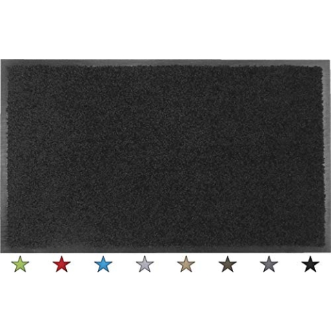 oKu-Tex Eco-Clean Schmutzfangmatte, Fußmatte, Läufer, rutschfest & waschbar, recycelt, für innen, schwarz, 90 x 120 cm