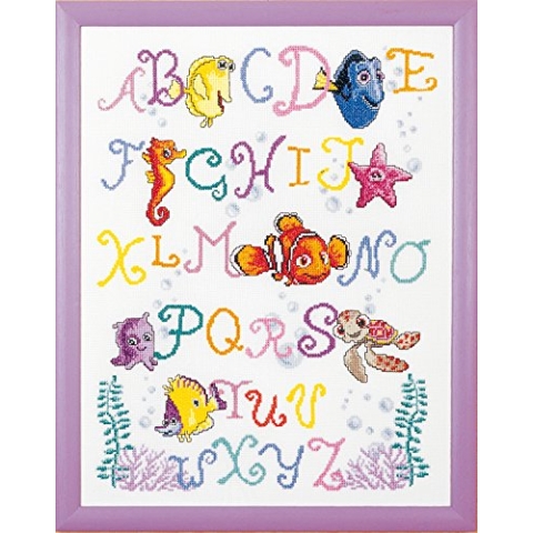 Vervaco Zählmusterpackung Nemo Aida Kreuzstickpackung mit Zählmuster, Weiß, 35 x 45 x 0,3 cm