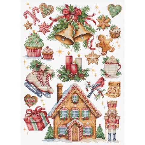 Luca-S Kreuzstich Stickpackung Weihnachtskomposition Zählmuster
