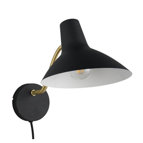 Trio Leuchten Wandleuchte Traveller 263470180, Metall Schwarz matt/Messing, exkl. 1x E27