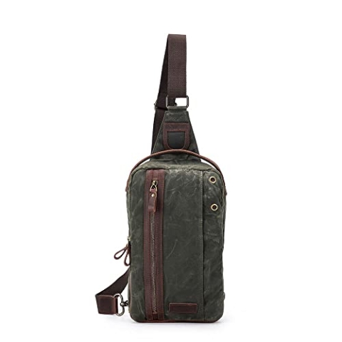 Della Q 99632 Mini Messenger Bag, Leder, Olive, Einheitsgröße