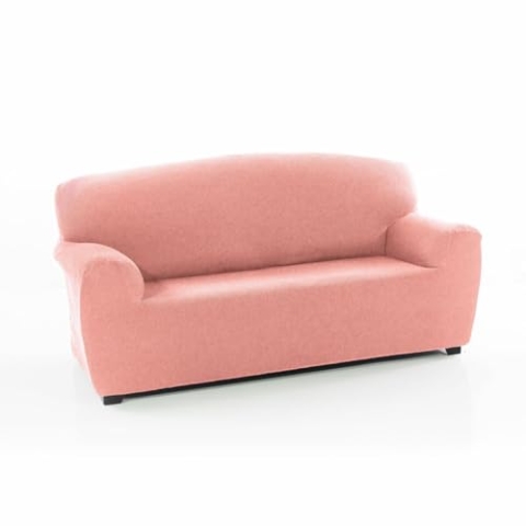 SOFAKOVER® Sofaüberwurf Pocket Super elastisch, Sofabezug für 2-Sitzer, atmungsaktiv, bequem und langlebig, Sofabezug einfach anzubringen, Maße 140-180 cm, Hellrosa