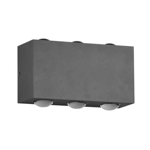 Trio Leuchten LED Außen Wandleuchte Clyde 240760142, Aluminium Druckguss Anthrazit, inkl. 2x 3 Watt LED