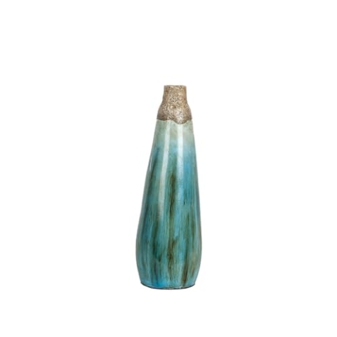 Alexandra House Living Vase, Blau, Braun, Terrakotta, 13 x 40 x 13 cm