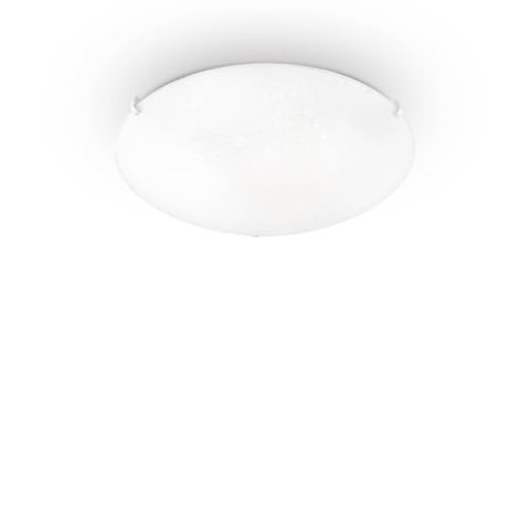 Ideal Lux Wolle PL2 Suitable for Indoor Use E27 White – Wall Lighting (Surfaced, Children 's Room, Dining Room, Living Room, White, Glass, Metal, IP20, Round)