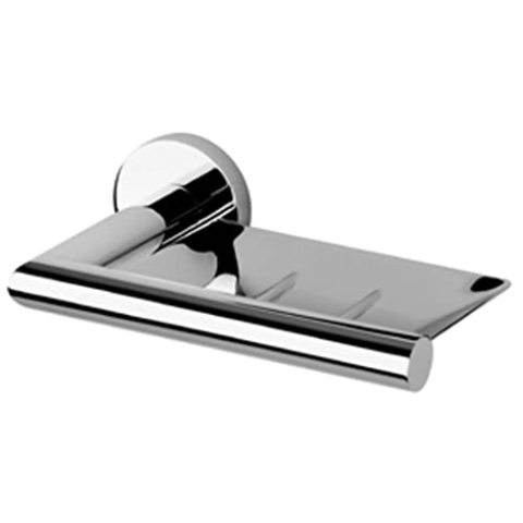 Geesa Nemox Seifenschale, Seifenablage aus Glas, Halter aus Edelstahl, Farbe: Chrom, 106 x 58 x 124 mm