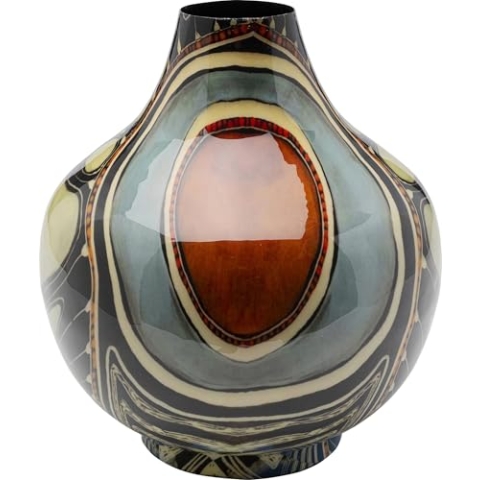 Kare Design Vase Fabuloso Stone, Mehrfarbig, 27cm Höhe, Blumenvase, Dekorationsvase, Gefäß für Blumen, Tischvase, Wohnzimmer