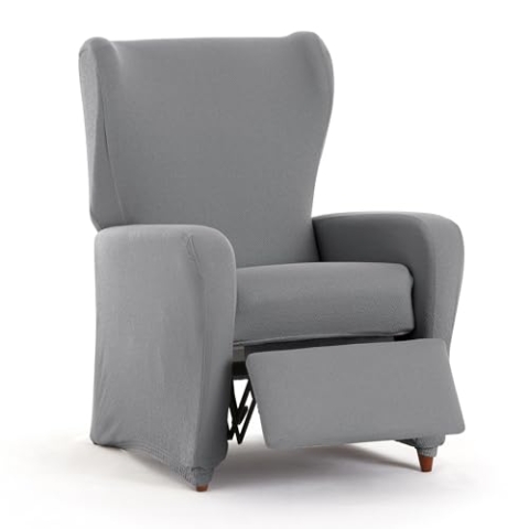 Eysa Bi-elastischer Sofabezug für Relax-Sessel, Farbe: Grau, Design Harlem