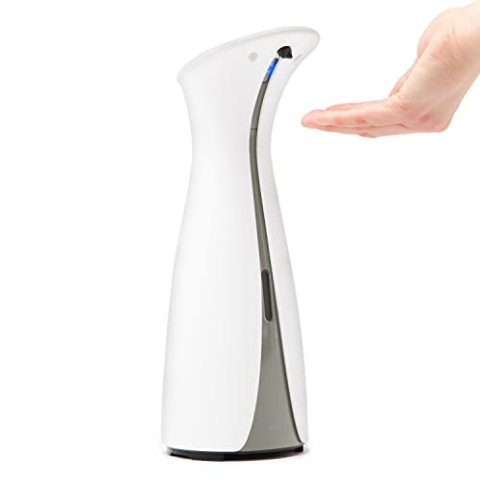 Umbra Otto 250ml Automatischer Seifenspender mit Bewegungssensor, Touchless Seifenspender mit Infrarot Sensor für Flüssigseife, Weiss/Grau