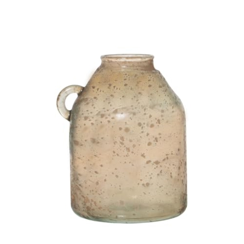 Alexandra House Living Vase aus recyceltem Glas, Braun, Glas, 18 x 18 x 23 cm