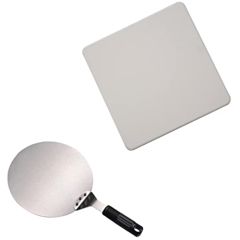 ARDES Pizza-Zubehör-Set - Pizzastein und Schaufel für ASADO ARBEEF01 - Grau, Stein, Rund, Pizza Set, Pizzaofenstein