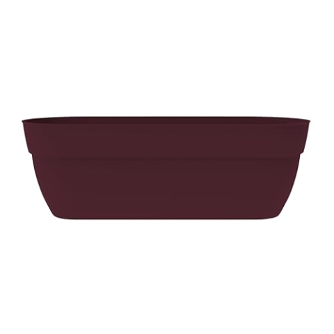 EDA - Blumenkasten Osaka 38 l – mit Metallstange zur Verstärkung – 77,3 x 30,7 x 25,9 cm – Burgunderrot
