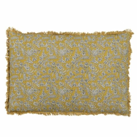 BigBuy Home Kissen Baumwolle Beige Senf 60 x 40 cm