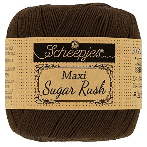 Scheepjes - Scheepjes Maxi Sugar Rush 162 Black Coffee Garn, 1 x 50 g