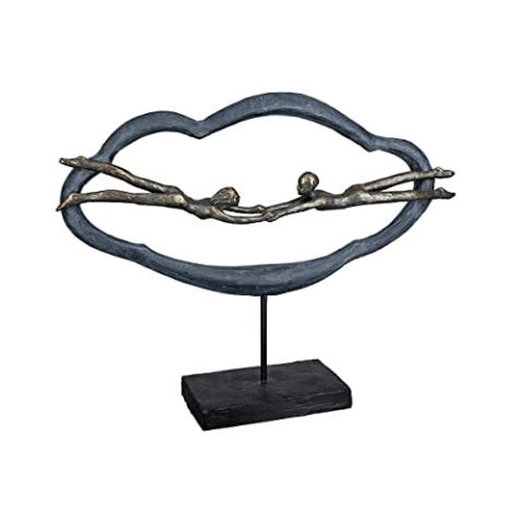 Casablanca modernes Design GILDE Skulptur Love is in The air Poly grau 89383 - Breite 41 cm Höhe 32 cm