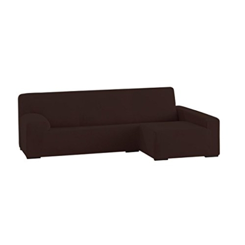 Eysa elastisch sofa überwurf chaise longue rechts, frontalsicht, Polyester-Baumwolle, 07-braun, 1 Einheiten, 250-310 cm