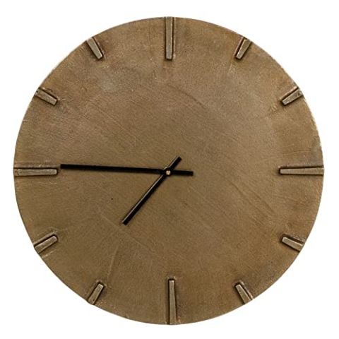 Wanduhr, 38 x 1 x 38 cm, goldfarben, Aluminium