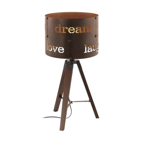 EGLO Tischlampe Coldingham, Nachttisch Stahl in rostfarben, E27 Fassung