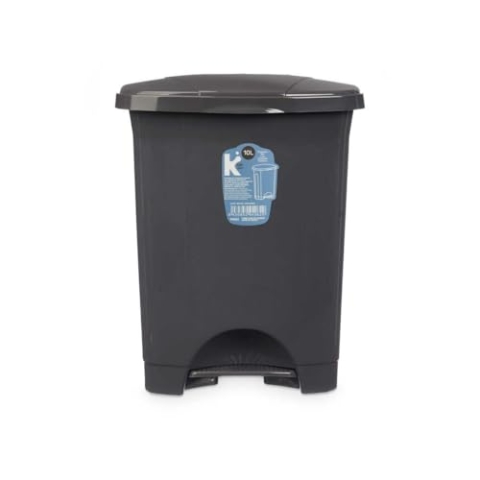 BigBuy Home Mülleimer mit Pedal, anthrazit, Kunststoff, 10 l, 8 Stück