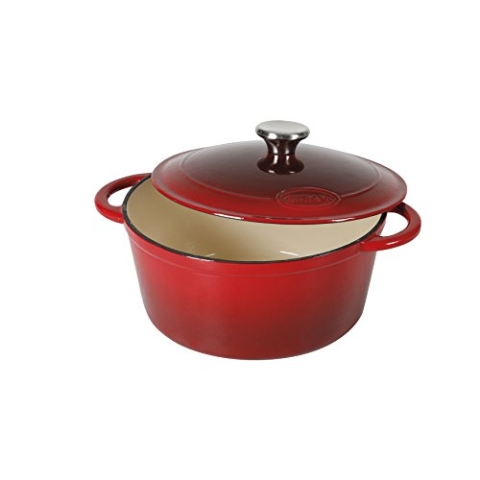 Sitram 710839 Schmortopf Gusseisen, Creme/Rot, Gusseisen, Rouge/Crème, 24 x 24 x 12 cm
