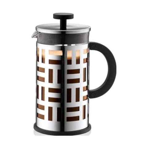 Bodum EILEEN Kaffeebereiter (French Press System, Permanent Filter aus Edelstahl, 1,0 liters) glänzend