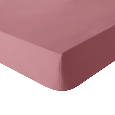 Spannbettlaken, Baumwolle, weicher Husten, indisches Rosa, 160 x 200 cm Essix