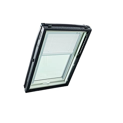 Original Roto Jalousette ZJA für Roto Dachfenster - Führungsschiene Silber - Jalousie für Baureihe Designo R4/R7 und Classic K 43/73 - Größe 074/118 | 07/11 - Stofffarbe Weiß