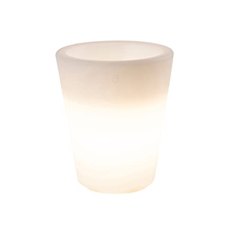 8 seasons Design Shining Classic Pot S, LED Pflanzkübel 34 x 39 cm (weiß), E27 Fassung inkl. Leuchtmittel in warmweiß, beleuchteter Pflanzkübel für innen + außen, Blumenkübel