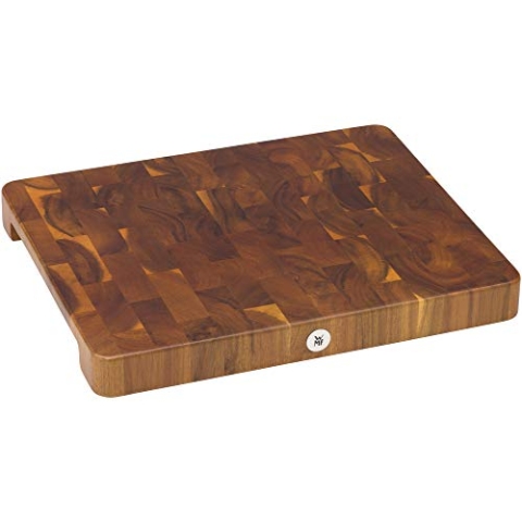 WMF Schneidebrett Holz groß massiv 40 x 32 x 4 cm, Holz, Akazienholz, klingenschonend, große Arbeitsfläche, Küchenbrett Stirnholzoptik