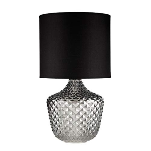 Pauleen 48102 Brilliant Jewel Tischleuchte max20W E27 Glaslampe Kristall Rauchglas/Schwarz Tischlampe 230V Glas/Stoff