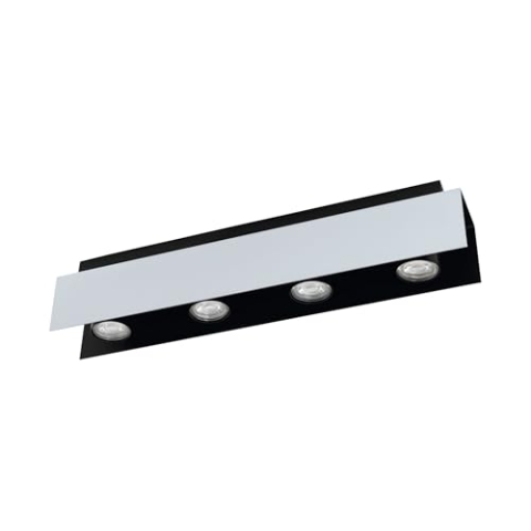 EGLO LED Deckenlampe Viserba, Deckenleuchte, Stahl in weissaluminium, schwarz, GU10 Fassung