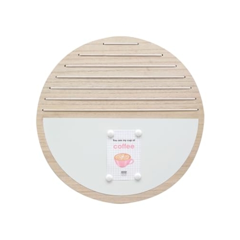 Deknudt Frames Memoboard – Naturholz – magnetisch – Collage – rund – Maße: 50 cm Durchmesser
