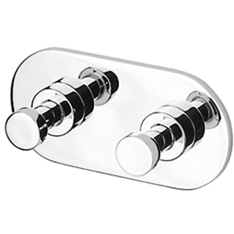 Geesa Nemox Handtuchhaken doppelt, Haken aus Edelstahl, Chrom, 98 x 48 x 34 mm