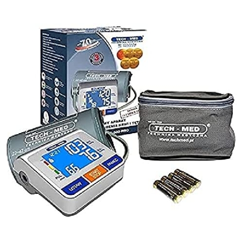 TECH-MED - Digitales Blutdruckmessgerät Oberarm TMA-500PRO, Blutdruck, Druckanzeige, Höchste Genauigkeit, Zuverlässigkeit und Messkomfort, Universalmanschette