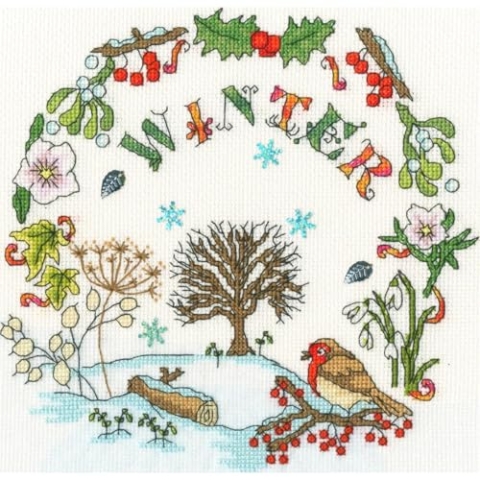 Kreuzstich Set mit Zählmuster "Winterzeit",