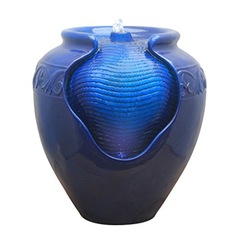Peaktop Dekor Terrasse Garten Blau wassenbrunnen Wasservorr. YG0036AZ-EU, 39 x 39 x 43.2 centimètres