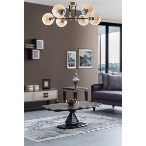 Opviq Modern Copper Chandelier, 65 cm Diameter, 35 cm Height | 100% Metal, E27 Socket, Oven Dried Paint, Tumbled Coating | Glam & Scandinavian Design