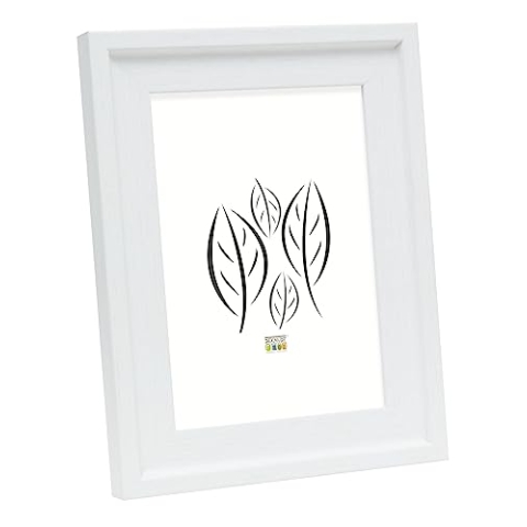Deknudt Frames S45EF1 Bilderrahmen 40x50 Bilderrahmen Weiss mit Stehrand, imitierte Maltechnik Holz Fotokader