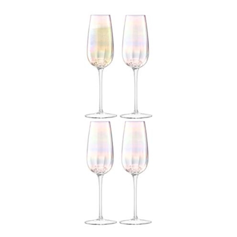 LSA Champagne Flute, Glas, Mother of Pearl, 4 Stück (1er Pack), 4