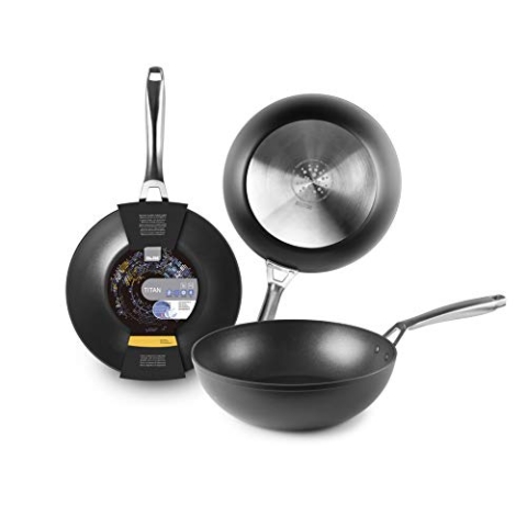 IBILI - Wok Titan, 30 cm, Aluminiumdruckguss, Anti-Haft, geeignet für Induktion