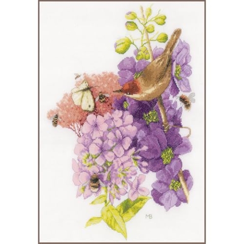 LANARTE Kreuzstich Stickpackungen Gezählter Kreuzstichbilder Set BLUMEN FÜR ALLE Wanddekoration Handarbeit Set für Erwachsene 35 x 50 cm DIY Deko Bastelset Handwerker Kreative Geschenkset