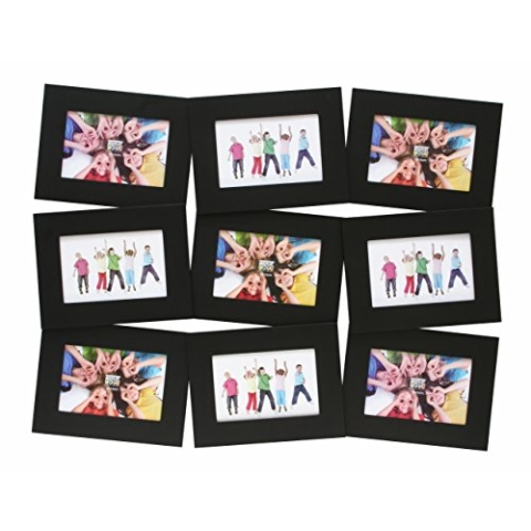 Deknudt Frames S66SB2 Fun & Deco 10x15 Galerierahmen Schwarz, 9 Bilder 10x15 schräg geordnet (50x65) Holz Fun & Deco