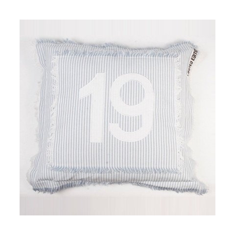 Mood collection Kissen mit Zahl 19, Bedruckt, 50 x 50 cm, Polyester, Blau, Einheitsgröße