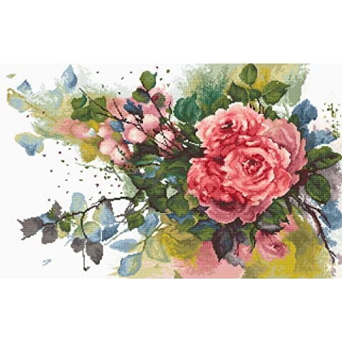 Luca-S B2383 Kreuzstich Set, Mehrfarbig, 27x17cm