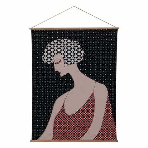 BigBuy Home Wanddekoration, Wandteppich für Damen, Hanf, Tannenholz, gewebt, 125 x 1,7 x 160 cm