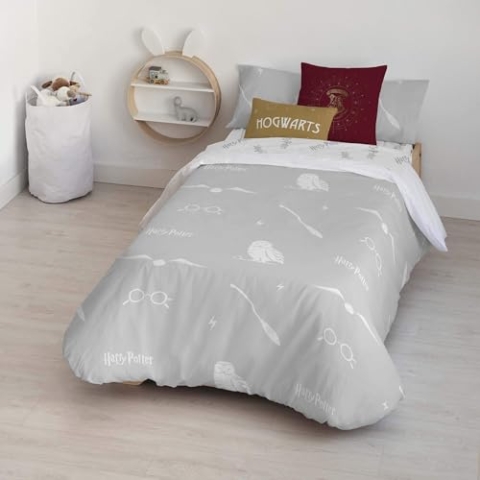 Belum Bettbezug mit Knöpfen, 100% Baumwolle, Modell Hpotter Universe für Betten mit 105 cm (180 x 240 cm), Leichter und komfortabler Bettbezug, offizielle Lizenzen
