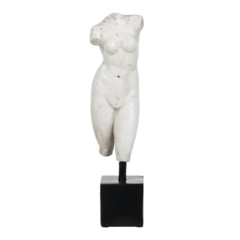 BigBuy Home Skulptur Büste Weiß Schwarz 14 x 11 x 43 cm